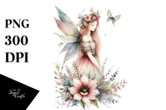 Washed Watercolor Boho Fairy, Transparent PNG Product Image 1