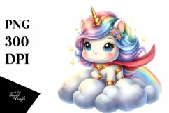 Cute Baby Unicorn Posing as Hero | Clipart Product Image 1