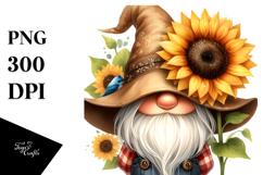 Cute GNOME with Sunflower PNG Product Image 1