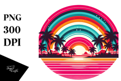 Retro Tropical Rainbow Sunset, 20 oz Tumbler Product Image 1