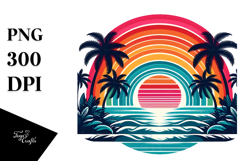 Tropical Rainbow Sunset, 20 oz Tumbler PNG Product Image 1