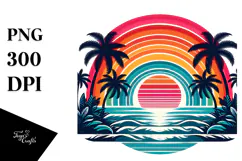 Tropical Rainbow Sunset, 20 oz Tumbler PNG Product Image 1