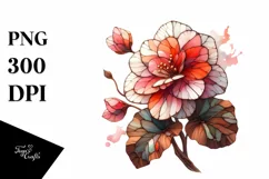 Stained Wooden Begonia | Clipart Product Image 3