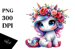 Vibrant Cute Unicorn with Cool Haircut, in the Style of Product Image 1