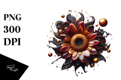 Glossy Sunflower in Material, PNG Product Image 1