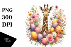 Watercolor Colorful Easter Giraffe |T-shirt, Mug, Tumbler Product Image 1
