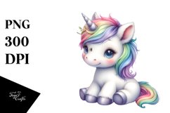 Cute Baby Unicorn Diving Meteor | Sublimation | Clipart Product Image 3