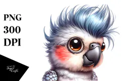 Energetic Parrot with Cool Haircut, PNG Product Image 1