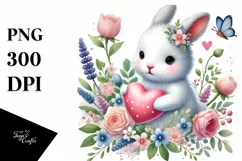 Baby Bunny with Heart PNG Product Image 1