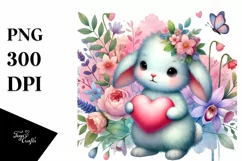 Baby Bunny with Heart PNG Product Image 1