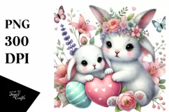 Baby Bunny with Heart PNG Product Image 1