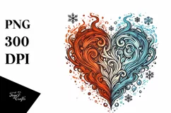 Simple Vintage Hand Drawn Heart PNG Product Image 1