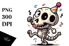 Silly Animal Skull with Party Hat, PNG Product Image 1