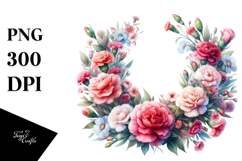 Vibrant Floral Frame with Carnation | Sublimation Clipart Product Image 1