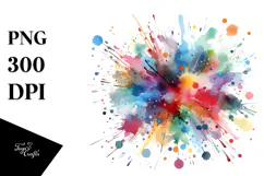 splashes splatter colorful brushstroke PNG Product Image 1