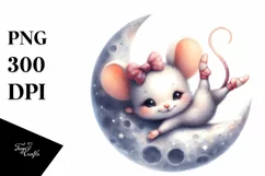 Cute Baby Mouse Playing Pastel | Sublimation Clipart Product Image 3