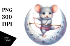 Cute Baby Mouse Playing Pastel | Sublimation Clipart Product Image 3