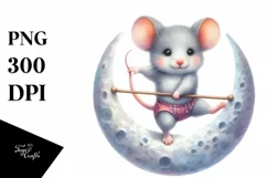 Sublimation Cute Baby Mouse Playing Gymnastics on the Moon Product Image 3