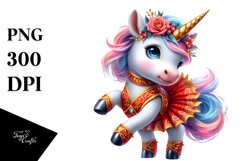 Colorful Baby Unicorn in Redowa Dancer&#039;s Outfit, PNG Product Image 3