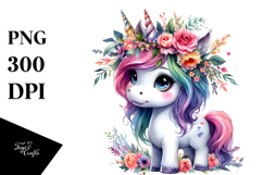Cute Unicorn with Cool Haircut PNG Product Image 1