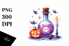 Simple Funny Magic Potion Halloween Clipart PNG Product Image 1