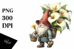 Detailed Gnome Calla Lily Bouquet | Sublimation | Clipart Product Image 3