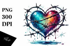 Heart with Barbwire, Transparent PNG Product Image 1