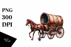 Vintage Rusted Horse Wagon Stars | Sublimation Clipart Product Image 3