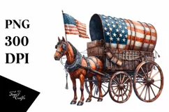 Vintage Rusted Horse Wagon Stars | Sublimation Clipart Product Image 3