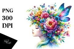 Fairy with Floral Wreath PNG Product Image 1
