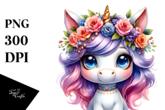 Cute Vibrant Unicorn with Fur Texture PNG Product Image 1