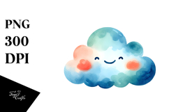 Colorful Smiling Cloud PNG Product Image 1