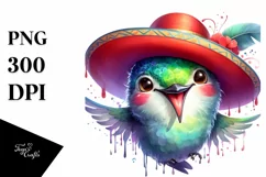 Hummingbird Portrait with Tongue Out | Clipart Product Image 1