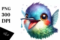 Hummingbird Portrait with Tongue Out | Clipart Product Image 3