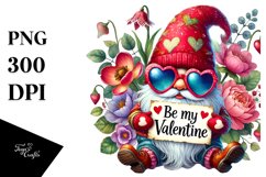 Valentines Gnome with Sunglasses PNG Product Image 1
