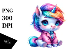 Cute Baby Unicorn Dressed, PNG Product Image 1