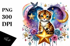 Baby Tiger with Heart PNG Product Image 1