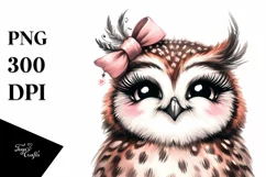 Washed Watercolor Owl Portrait | Clipart Product Image 1