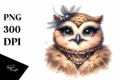 Washed Watercolor Owl Portrait | Clipart Product Image 3