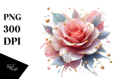 Rose Watercolor Splash PNG Product Image 1
