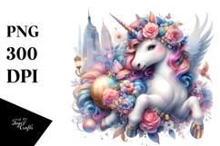 Colorful Baby Unicorn at Harlem Ballroom, PNG Product Image 1