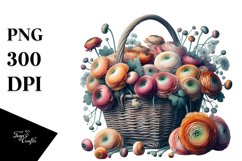 Artistic Basket Ranunculus | Sublimation Clipart Product Image 3