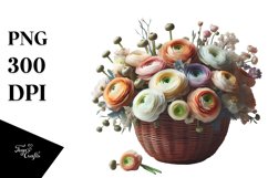Artistic Basket Ranunculus | Sublimation Clipart Product Image 3