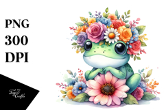 Vibrant Frog with Flower Crown Product Image 1