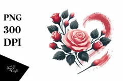 Simple Paint Brush Style Heart PNG Product Image 1