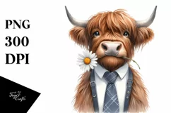 Highland Cow with Tie and Shy Smile Product Image 3