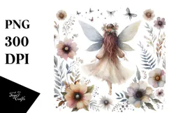 Washed Watercolor Boho Fairy, Transparent PNG Product Image 1