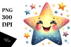 Smiling Boho Star PNG Product Image 1