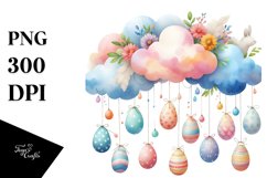 Cloud with Easter Eggs, High-Res PNG Product Image 1