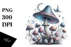 Magical Mushroom,Watercolor PNG Product Image 1